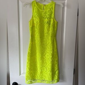 J Crew Collection neon yellow lace dress - size 0